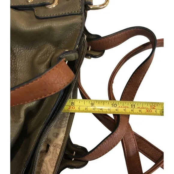 Olive Green Simply Noelle Convertible Faux Leather Crossbody Bag - Picture 10 of 12